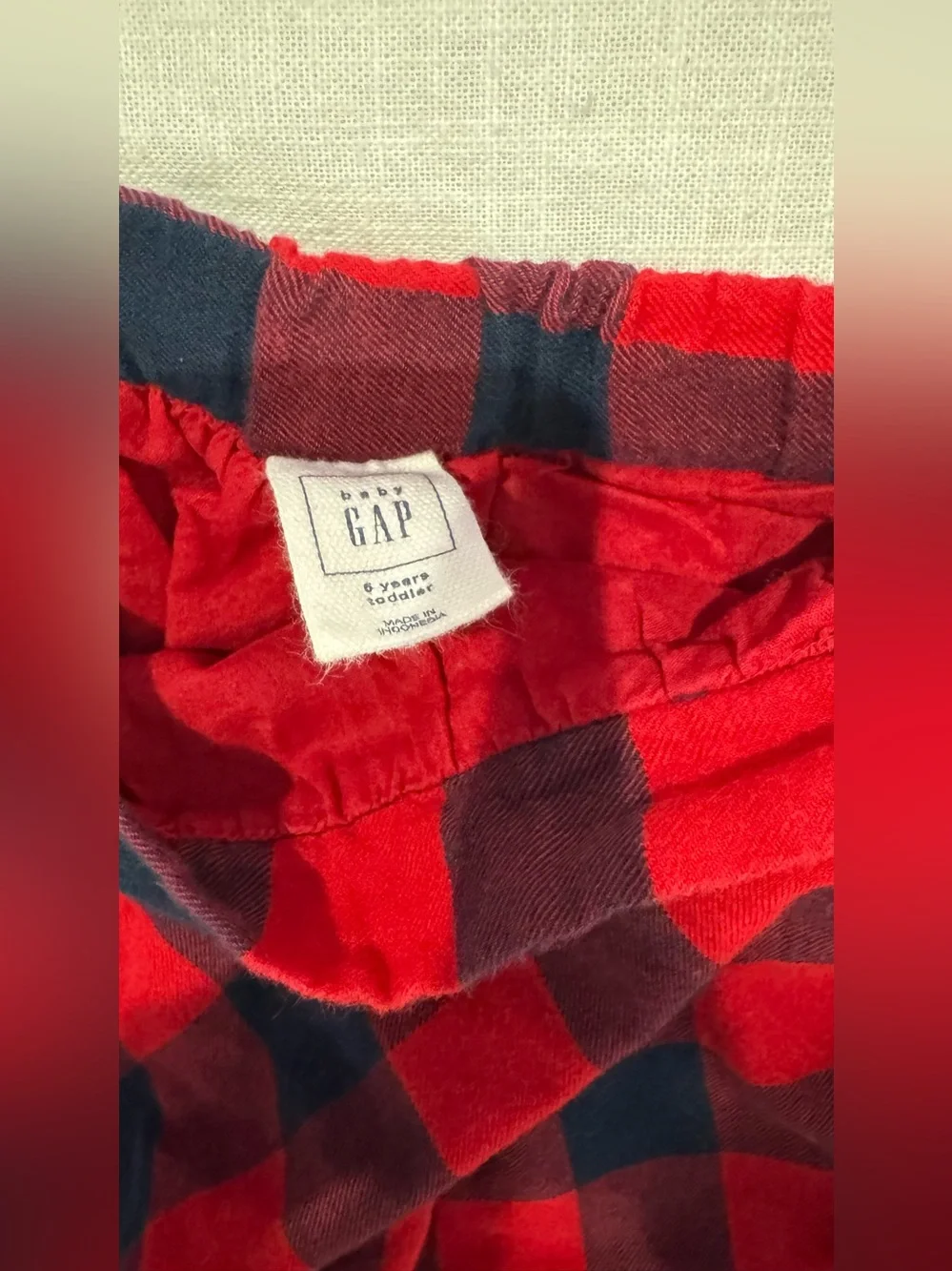 Baby Gap Size 5 toddler Girls Flannel Buffalo Plaid Skirt Red And Navy Checked